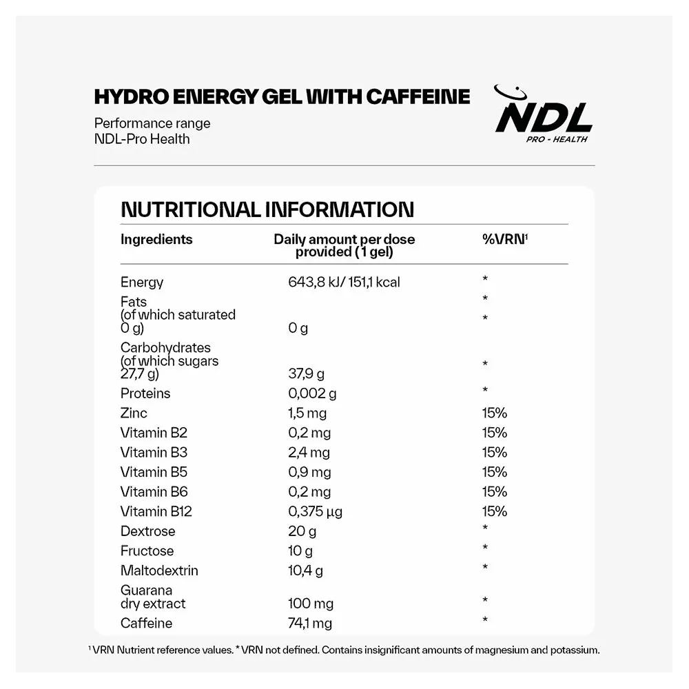 Ndl Pro Health Hydro Energy Gel+caffeine Schachtel Mit Energiegelen Cola 60g 12 Einheiten, One size Ndl Pro Health Hydro Energy Gel+caffeine Schachtel Mit Energiegelen Cola 60g 12 Einheiten, One size