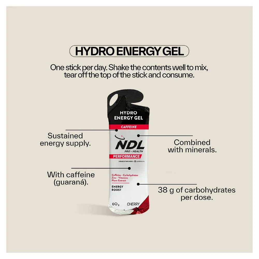 Ndl Pro Health Hydro Energy Gel+caffeine Schachtel Mit Energiegelen Kirsche 60g 12 Einheiten, One size Ndl Pro Health Hydro Energy Gel+caffeine Schachtel Mit Energiegelen Kirsche 60g 12 Einheiten, One size
