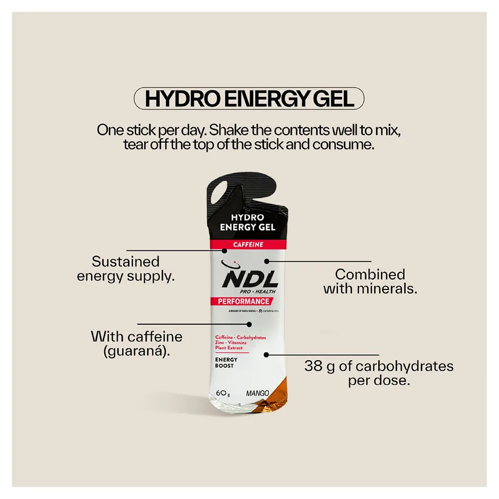 Ndl Pro Health Hydro Energy Gel+caffeine Schachtel Mit Energiegelen Mango 60g 12 Einheiten, One size Ndl Pro Health Hydro Energy Gel+caffeine Schachtel Mit Energiegelen Mango 60g 12 Einheiten, One size