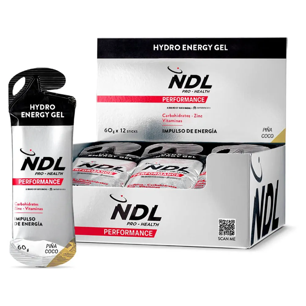 Ndl Pro Health Hydro Energy Gel Schachtel Mit Energiegelen Ananas Und Kokos Koffein 60g 12 Einheiten, One size Ndl Pro Health Hydro Energy Gel Schachtel Mit Energiegelen Ananas Und Kokos Koffein 60g 12 Einheiten, One size