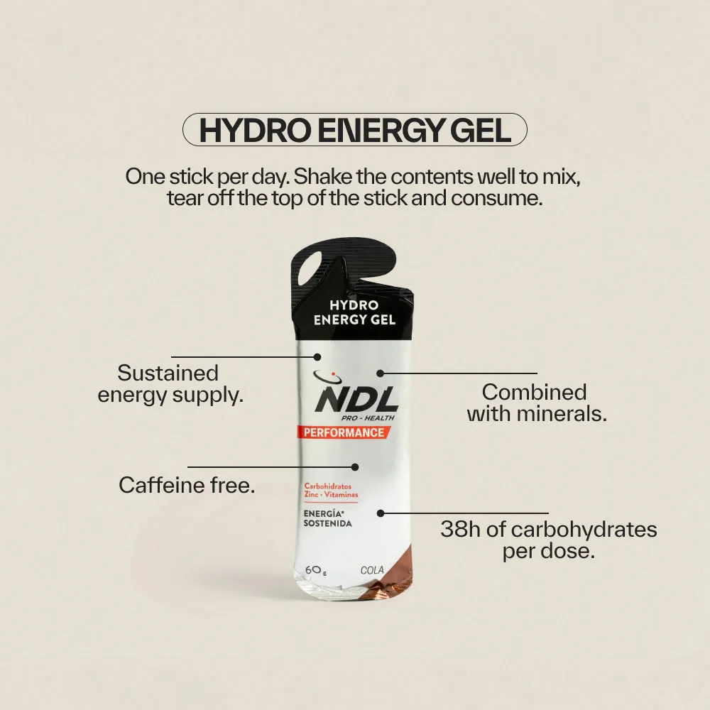 Ndl Pro Health Hydro Energy Gel Schachtel Mit Energiegelen Cola 60g 12 Einheiten, One size