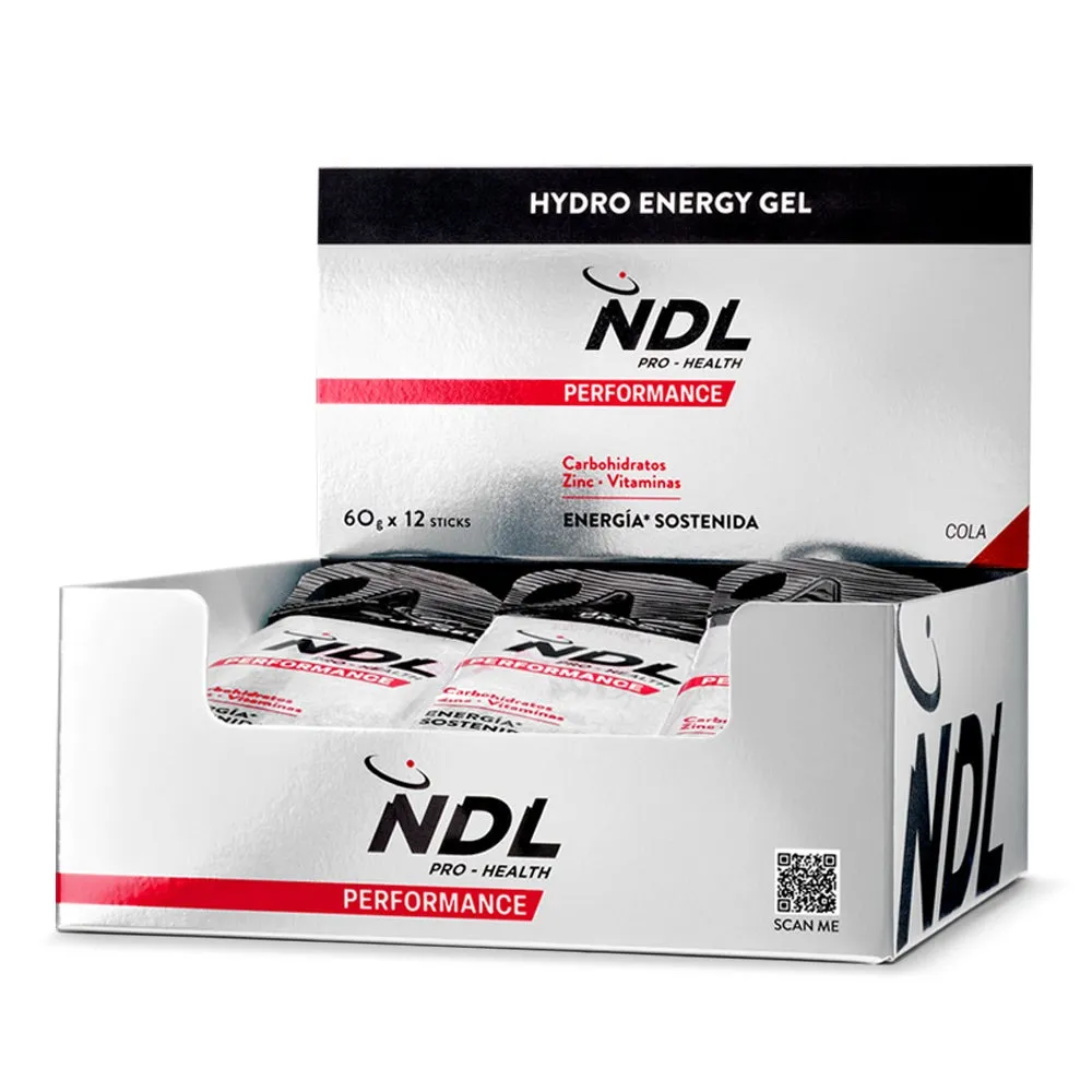 Ndl Pro Health Hydro Energy Gel Schachtel Mit Energiegelen Cola 60g 12 Einheiten, One size