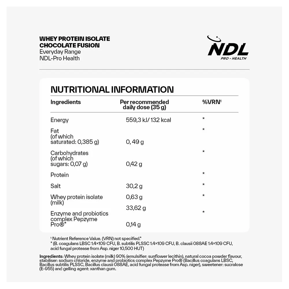 Ndl Pro Health Whey Protein Isolate Proteinpulver Shokolade 500g, One size Ndl Pro Health Whey Protein Isolate Proteinpulver Shokolade 500g, One size