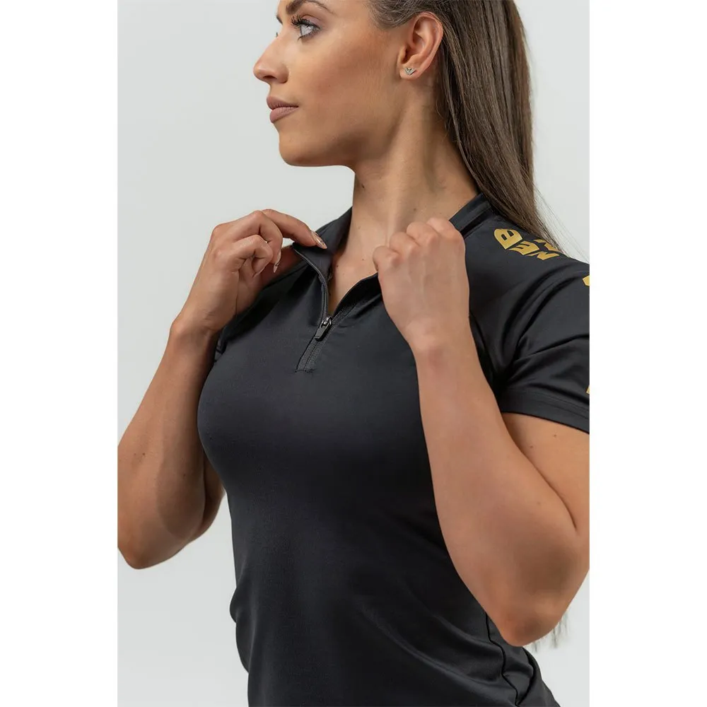 Nebbia Zipper Intense Ultimate Gold Compression Kurzarm-baselayer