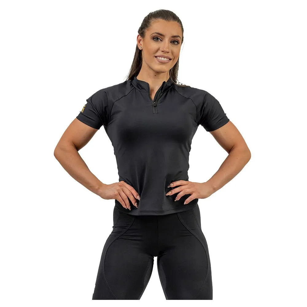 Nebbia Zipper Intense Ultimate Gold Compression Kurzarm-baselayer