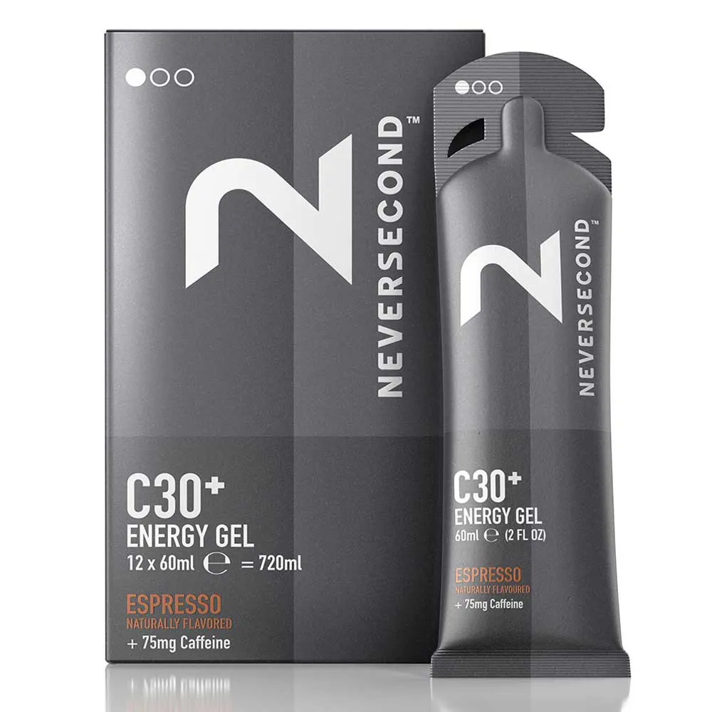 Neversecond C30+ Schachtel Mit Energiegelen Espresso 60ml 12 Einheiten