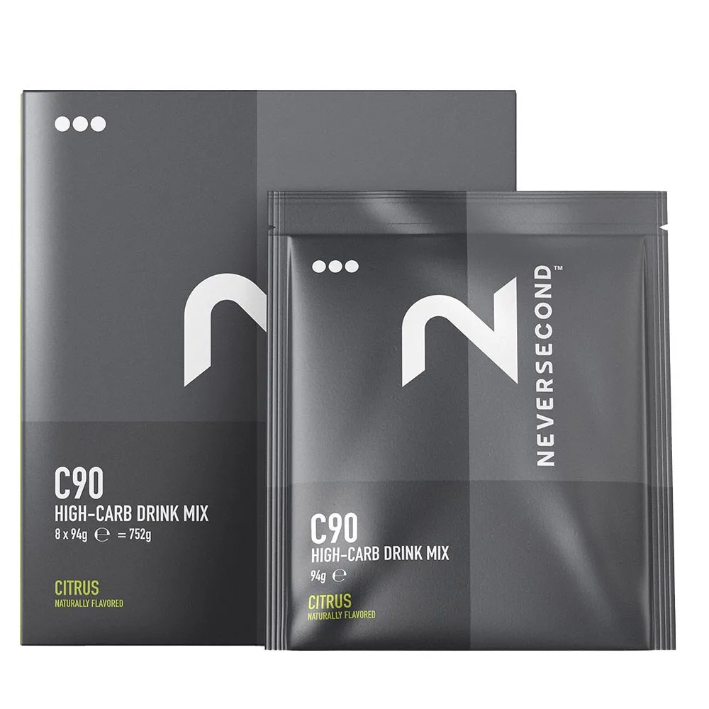Neversecond C90 High-carb Mix Schachtel Mit Energiegelen Zitronig 94g 8 Einheiten, Citrus, 94g Neversecond C90 High-carb Mix Schachtel Mit Energiegelen Zitronig 94g 8 Einheiten, Citrus, 94g