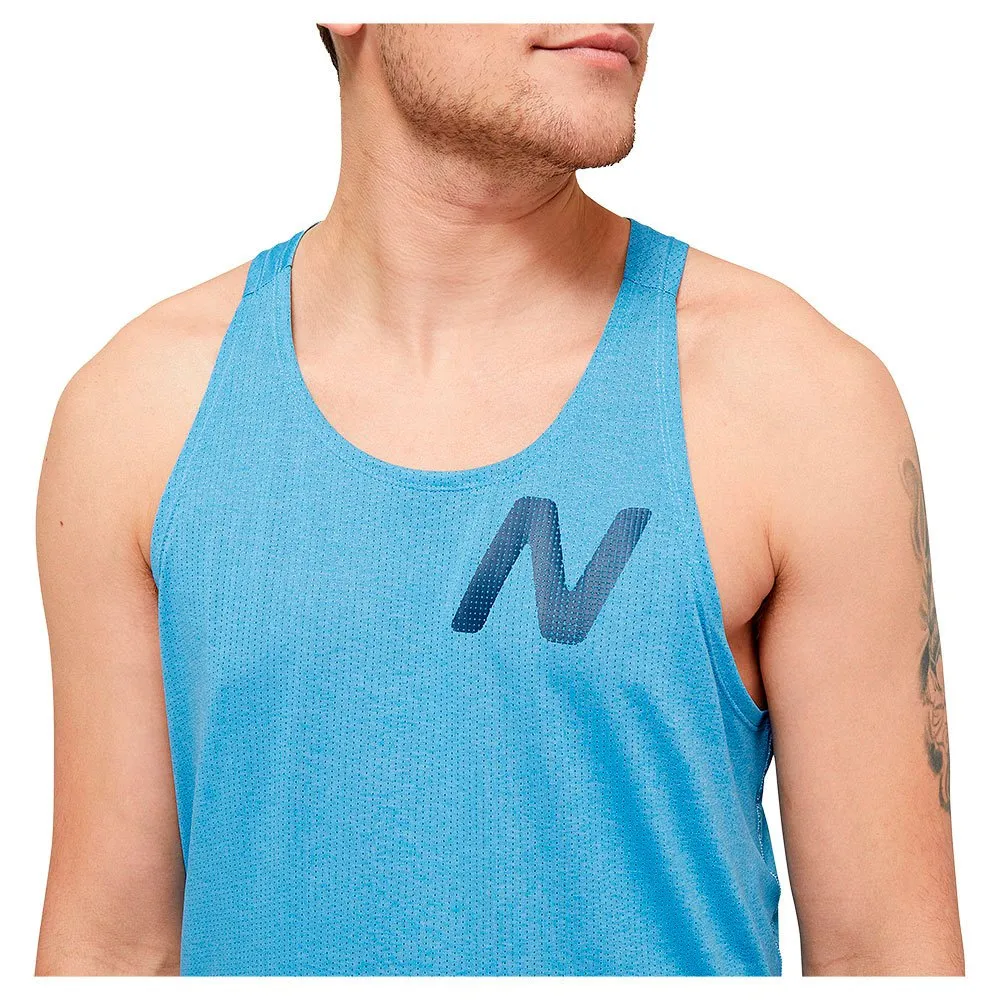 New Balance Graphic Impact ärmelloses T-shirt male, Heritage blue heather New Balance Graphic Impact ärmelloses T-shirt male, Heritage blue heather