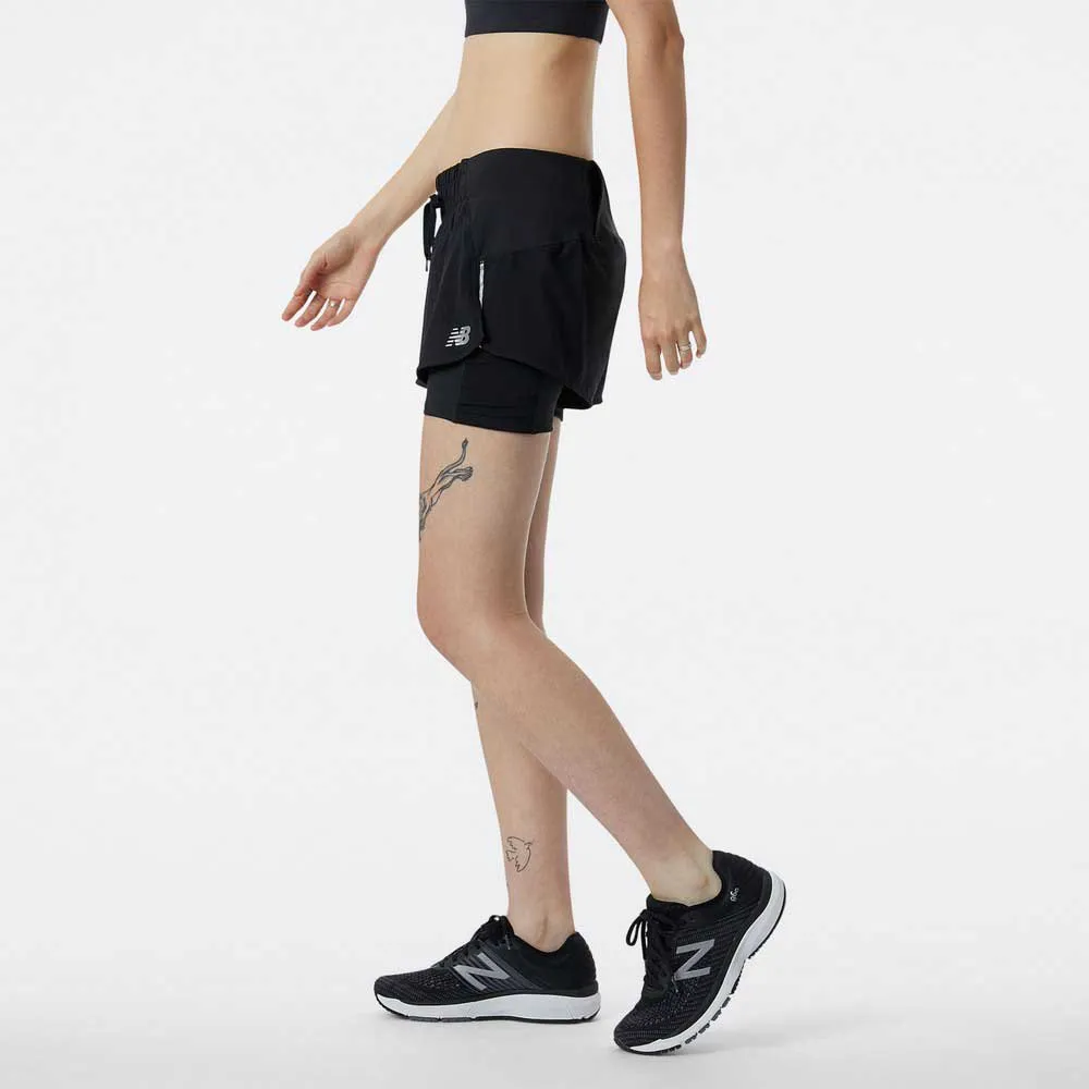 New Balance Impact Run 2 In 1 Kurze Hose female, Black