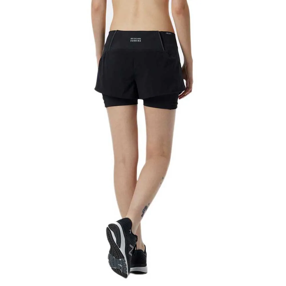 New Balance Impact Run 2 In 1 Kurze Hose female, Black