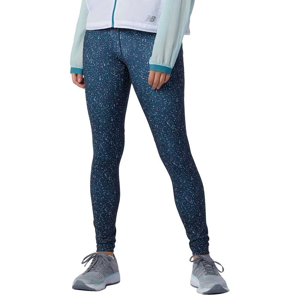 New Balance Printed Impact Run Leggings female, Mountain teal New Balance Printed Impact Run Leggings female, Mountain teal