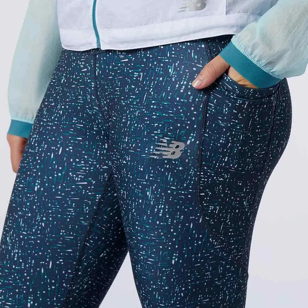 New Balance Printed Impact Run Leggings female, Mountain teal New Balance Printed Impact Run Leggings female, Mountain teal