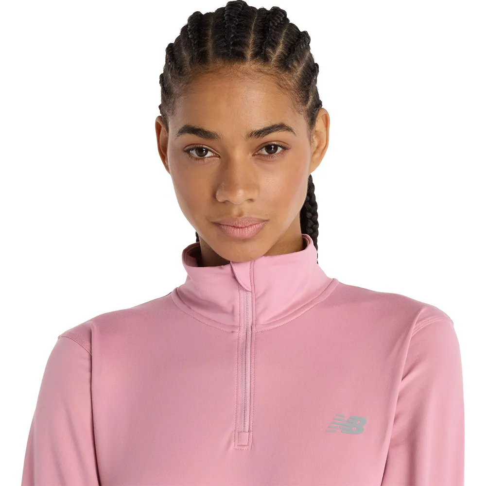 New Balance Sport Essentials Space Dye Halbreißverschluss-langarm-t-shirt female