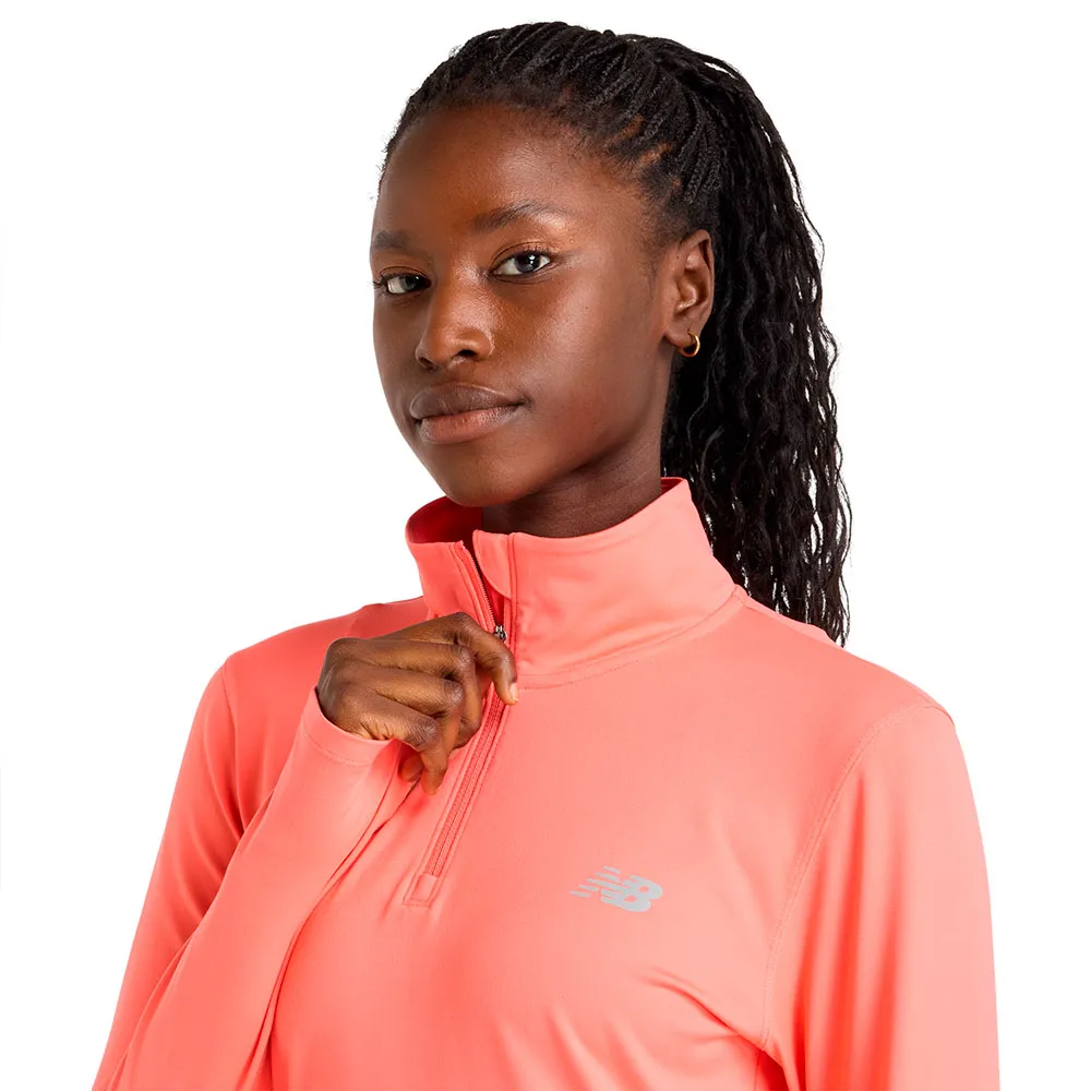 New Balance Sport Essentials Space Dye Halbreißverschluss-langarm-t-shirt female
