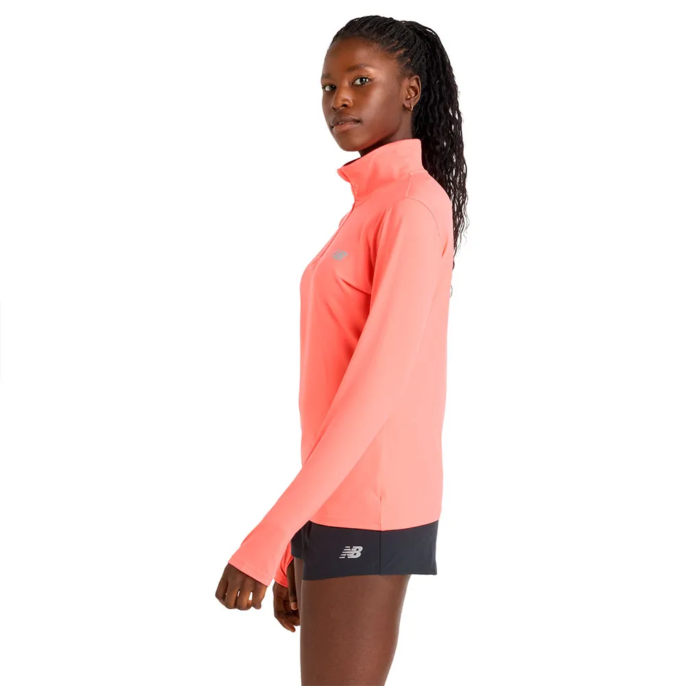 New Balance Sport Essentials Space Dye Halbreißverschluss-langarm-t-shirt female