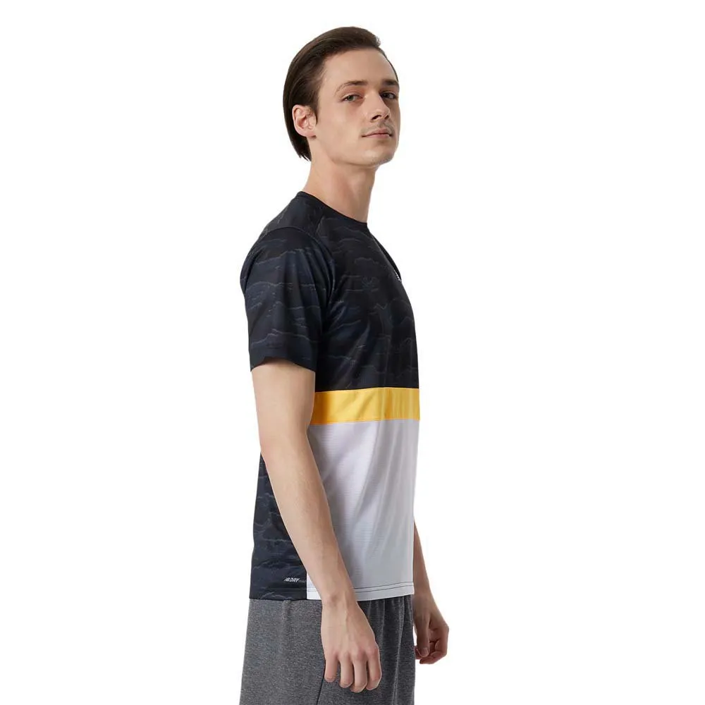 New Balance Striped Accelerate Kurzarm-t-shirt male, Black / orange