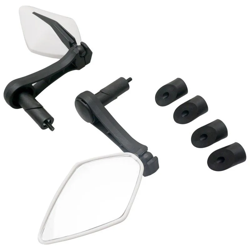 Newton Rechtes und linkes Paar Fahrradspiegel zur Befestigung am Lenker für E-Bikes und Roller losan Unisex, weiß, 10 x 5.5cm Newton Rechtes und linkes Paar Fahrradspiegel zur Befestigung am Lenker für E-Bikes und Roller losan Unisex, weiß, 10 x 5.5cm