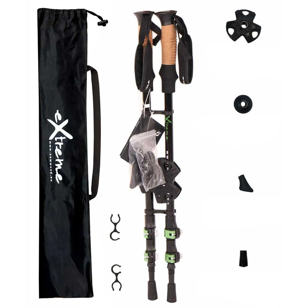 Newwood Stöcke, Black / green, 65-135cm Newwood Stöcke, Black / green, 65-135cm