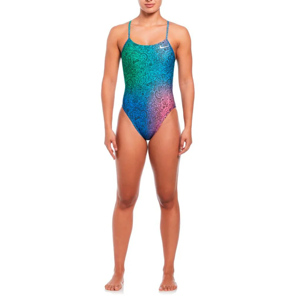 Nike Cutout Hydrastrong Multi Print Badeanzug Nike Cutout Hydrastrong Multi Print Badeanzug