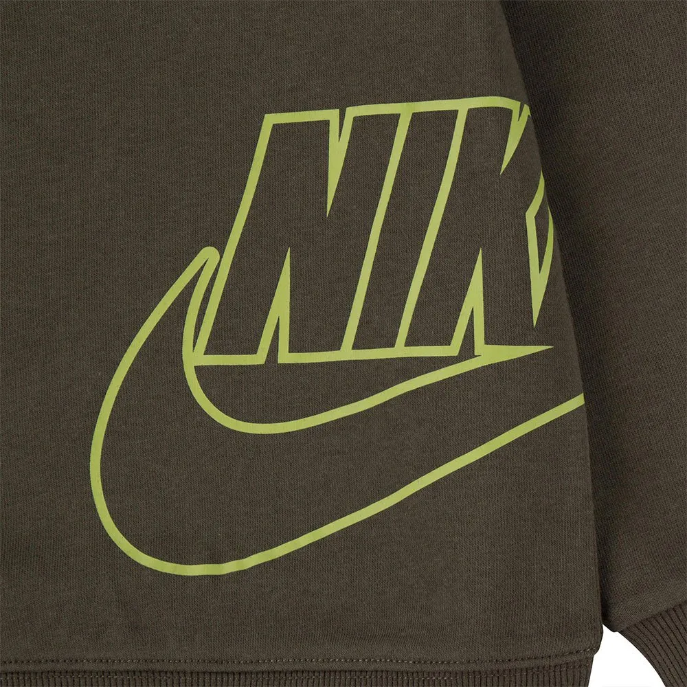 Nike Ft Icon Crew Langarm-set, Cargo khaki, 6-7Y