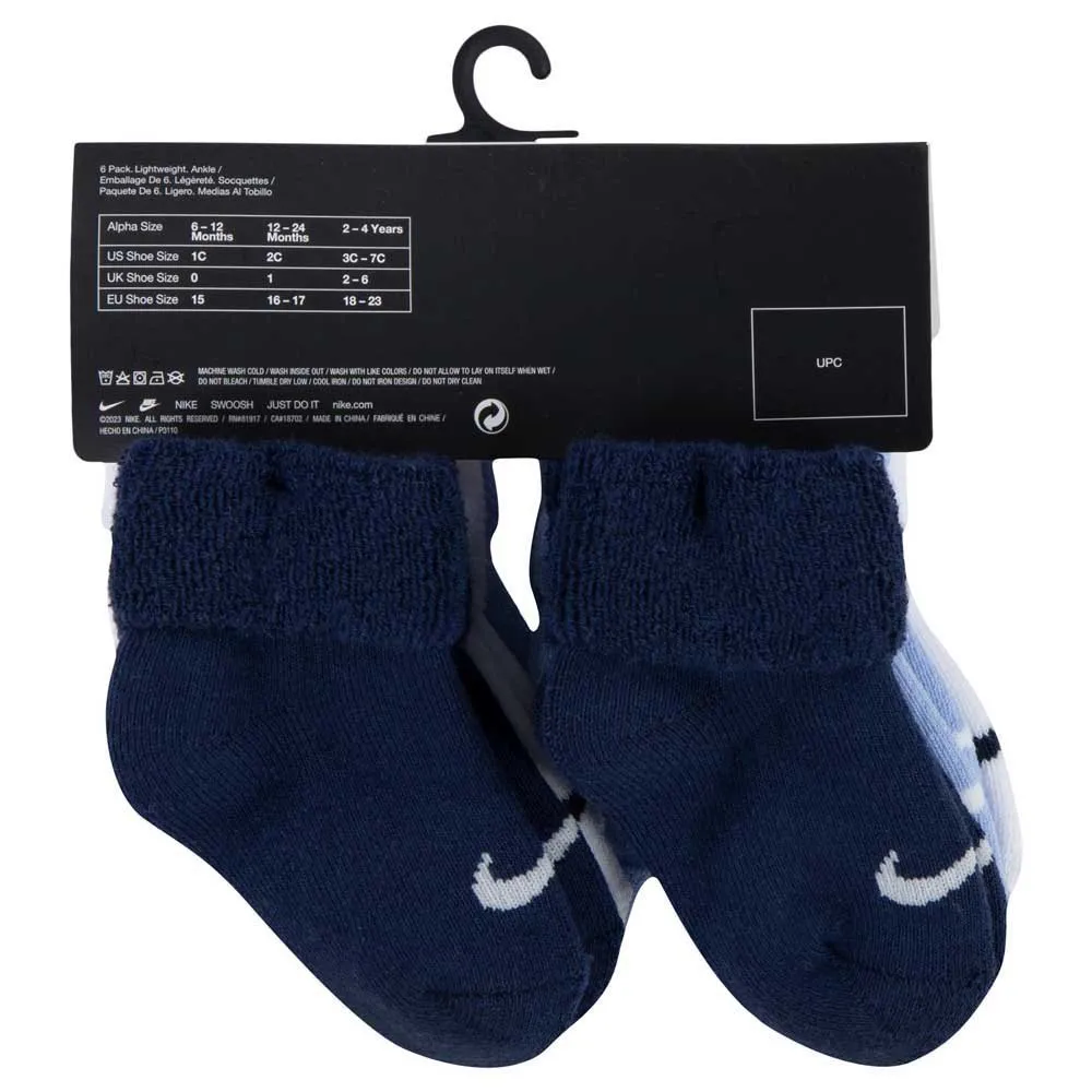 Nike Nn0995 Quarter Kurze Socken 6 Paare, Cobalt bliss, EU 15