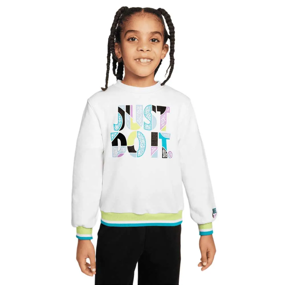 Nike Outside T Lines Sweatshirt, White, 6-7Y Nike Outside T Lines Sweatshirt, White, 6-7Y