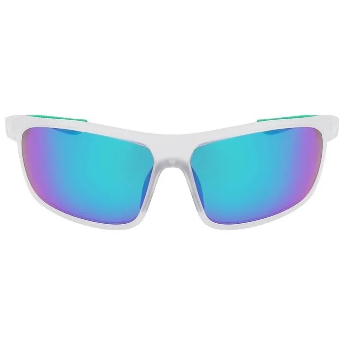 Nike Windtrack Run Mirrored Sonnenbrille unisex, Matte clear / green mirror, One Size Nike Windtrack Run Mirrored Sonnenbrille unisex, Matte clear / green mirror, One Size
