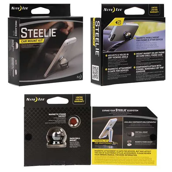 Nite Ize Steelie Car Mount Kit Unterstützung, Chrome, One Size Nite Ize Steelie Car Mount Kit Unterstützung, Chrome, One Size