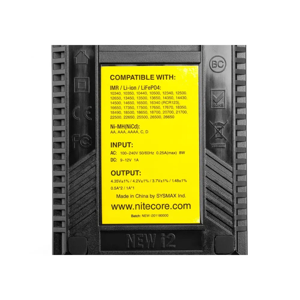 Nitecore Intellicharger New I2 Ladegerät, Black, One Size Nitecore Intellicharger New I2 Ladegerät, Black, One Size