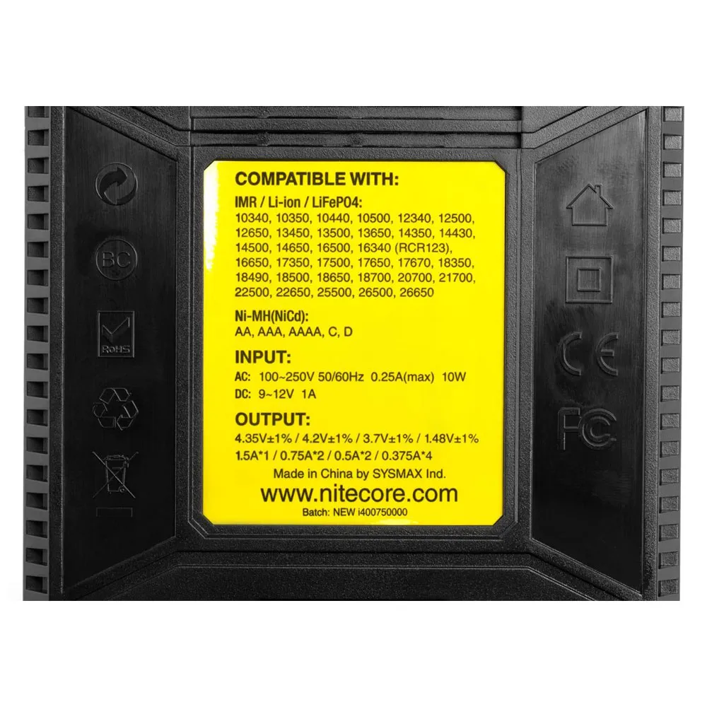 Nitecore Intellicharger New I4 Ladegerät, Black, One Size Nitecore Intellicharger New I4 Ladegerät, Black, One Size