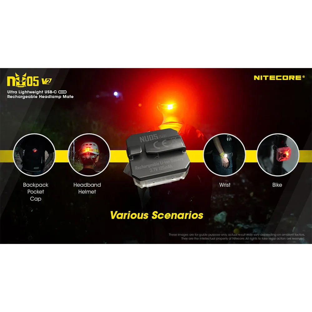Nitecore Nu05 V2 Taschenlampe, Black, One Size Nitecore Nu05 V2 Taschenlampe, Black, One Size