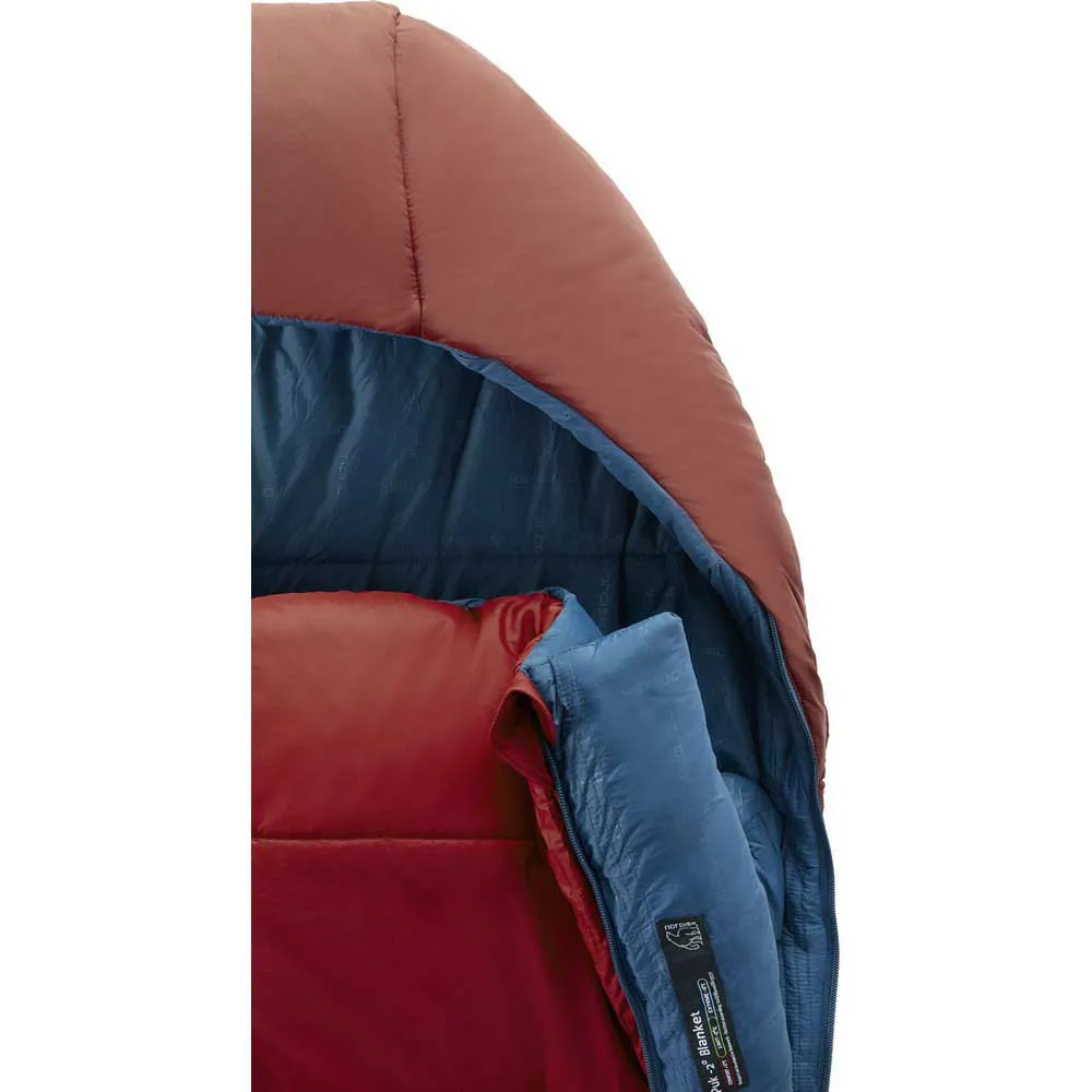 Nordisk Puk -2ºc Blanket Schlafsack, Sun-dried tomato / majolica blue / syrah, Left Zipper Nordisk Puk -2ºc Blanket Schlafsack, Sun-dried tomato / majolica blue / syrah, Left Zipper