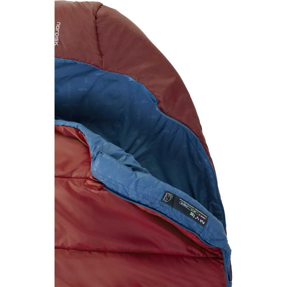 Nordisk Puk +4ºc Schlafsack, Sun-dried tomato / majolica blue / syrah, Left Zipper Nordisk Puk +4ºc Schlafsack, Sun-dried tomato / majolica blue / syrah, Left Zipper