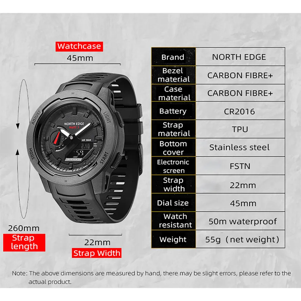 North Edge Mars 3 Wr Uhr, Black North Edge Mars 3 Wr Uhr, Black
