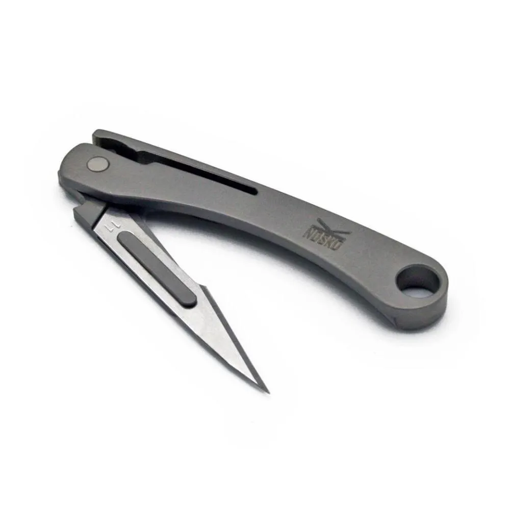 Nosko Gr5 Foldable Titanium Taschenmesser, Silver, One Size Nosko Gr5 Foldable Titanium Taschenmesser, Silver, One Size