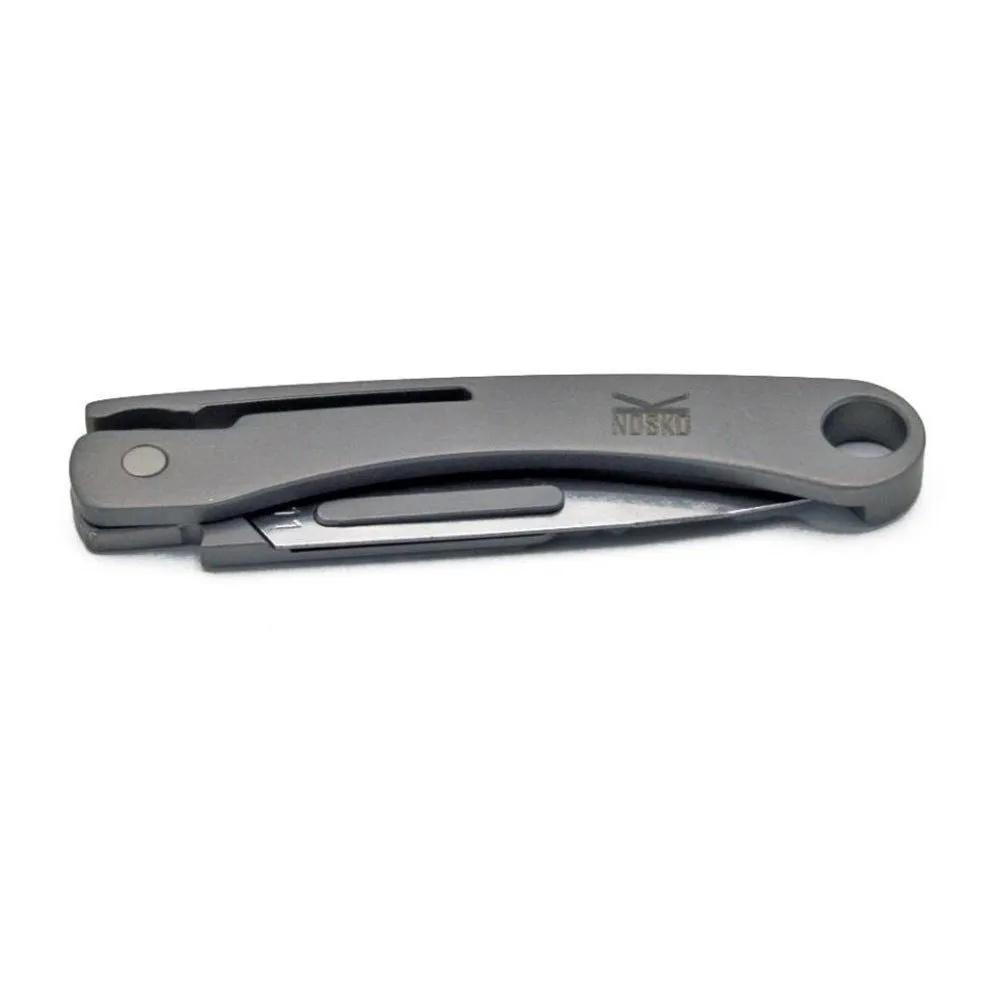 Nosko Gr5 Foldable Titanium Taschenmesser, Silver, One Size Nosko Gr5 Foldable Titanium Taschenmesser, Silver, One Size