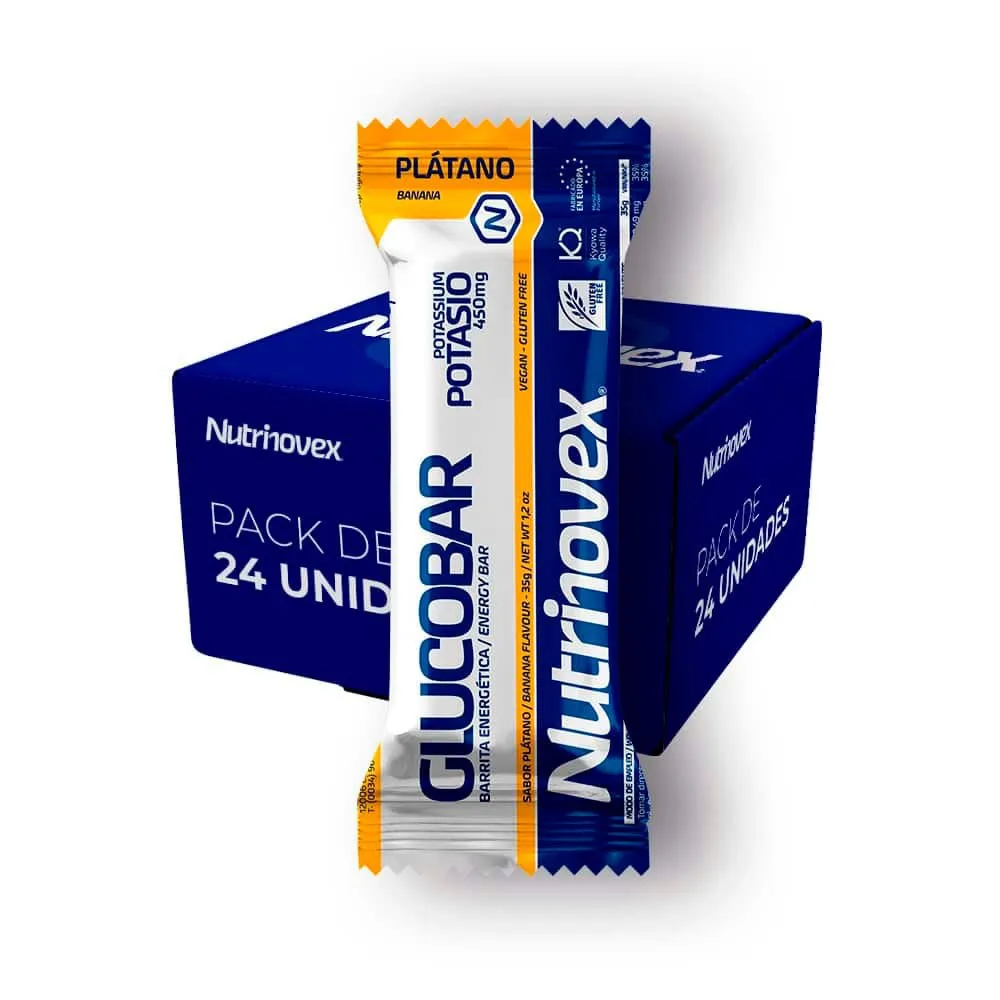 Nutrinovex Glucobar Energie-riegel-box Banane 35g 24 Einheiten, Banana, 35g Nutrinovex Glucobar Energie-riegel-box Banane 35g 24 Einheiten, Banana, 35g