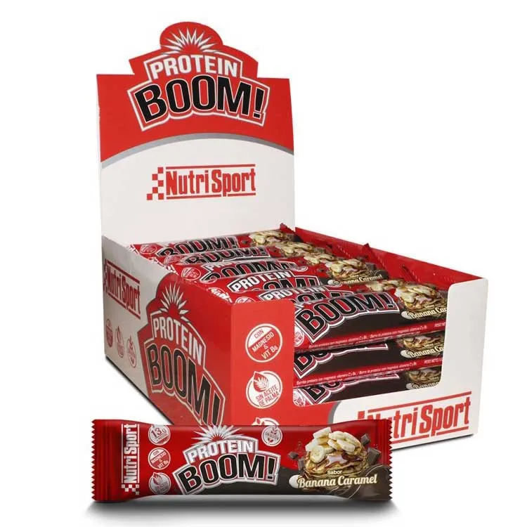 NutriSport Boom Proteinriegelbox Banane Und Karamell 49g 24 Einheiten, One size NutriSport Boom Proteinriegelbox Banane Und Karamell 49g 24 Einheiten, One size