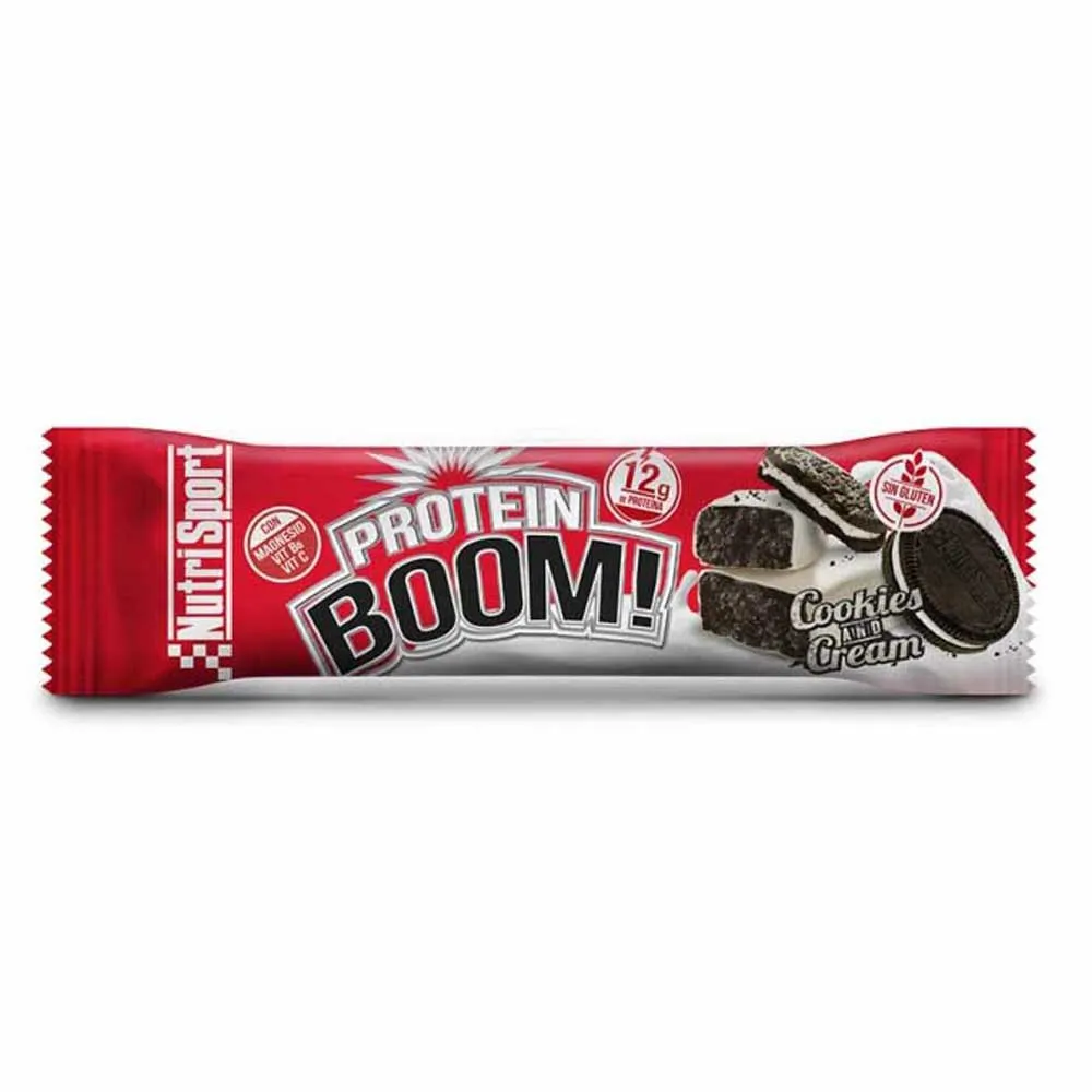 NutriSport Boom Proteinriegelbox Cookies&cream 49g 24 Einheiten, One size