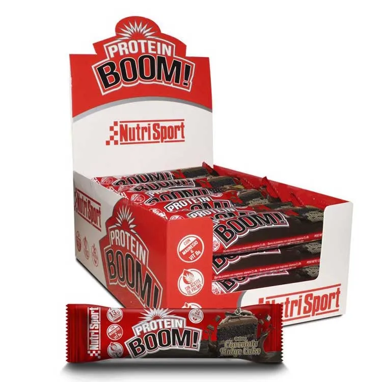 NutriSport Boom Proteinriegelbox Schokoladen-fudge-kuchen 49g 24 Einheiten, One size NutriSport Boom Proteinriegelbox Schokoladen-fudge-kuchen 49g 24 Einheiten, One size