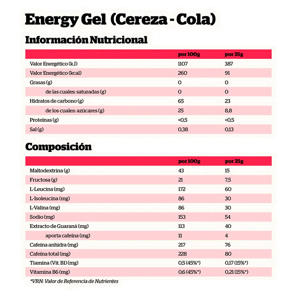 NutriSport Carbo Complex Cafeina Schachtel Mit Energiegelen Kirsche Und Cola 35g 24 Einheiten, One size NutriSport Carbo Complex Cafeina Schachtel Mit Energiegelen Kirsche Und Cola 35g 24 Einheiten, One size