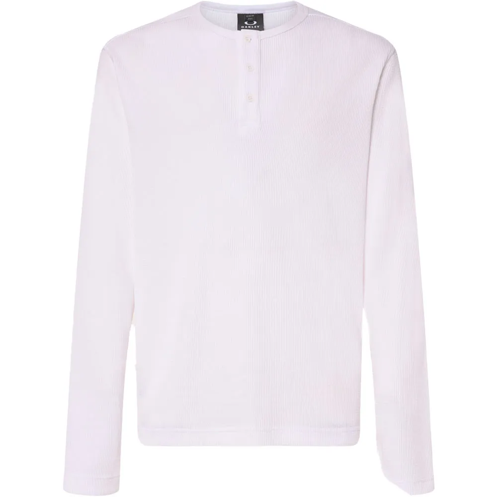Oakley All Day Waffle Henley Langarm-t-shirt, White