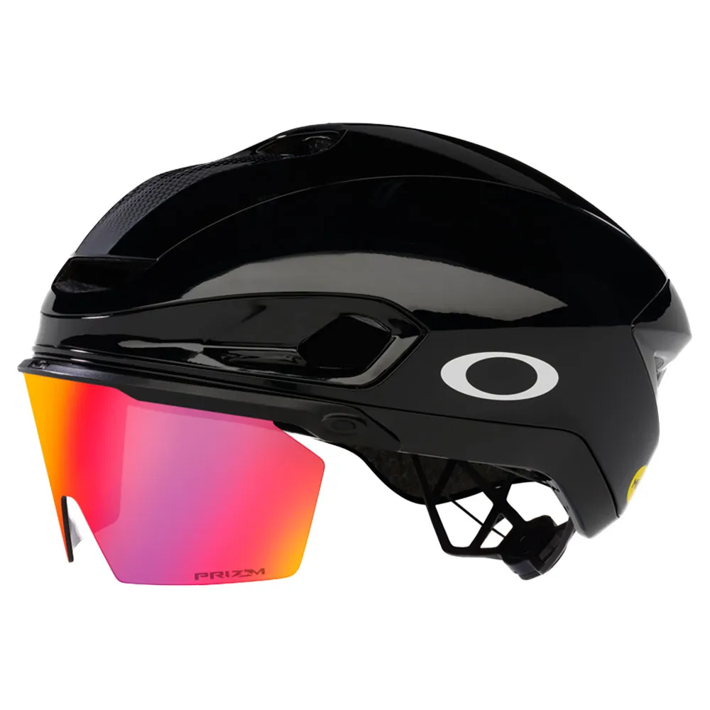 Oakley Aro7 Mips Road I.c.e Helm, Black gloss ice reflective / prizm road Oakley Aro7 Mips Road I.c.e Helm, Black gloss ice reflective / prizm road
