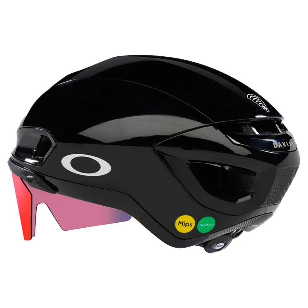 Oakley Aro7 Mips Road I.c.e Helm, Black gloss ice reflective / prizm road Oakley Aro7 Mips Road I.c.e Helm, Black gloss ice reflective / prizm road