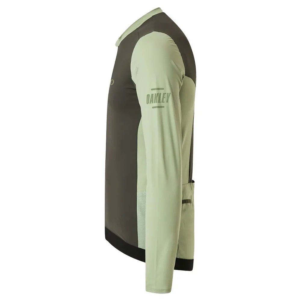 Oakley Elements Point To Point Langarm-trikot, New dark brush / new jade, XS Oakley Elements Point To Point Langarm-trikot, New dark brush / new jade, XS