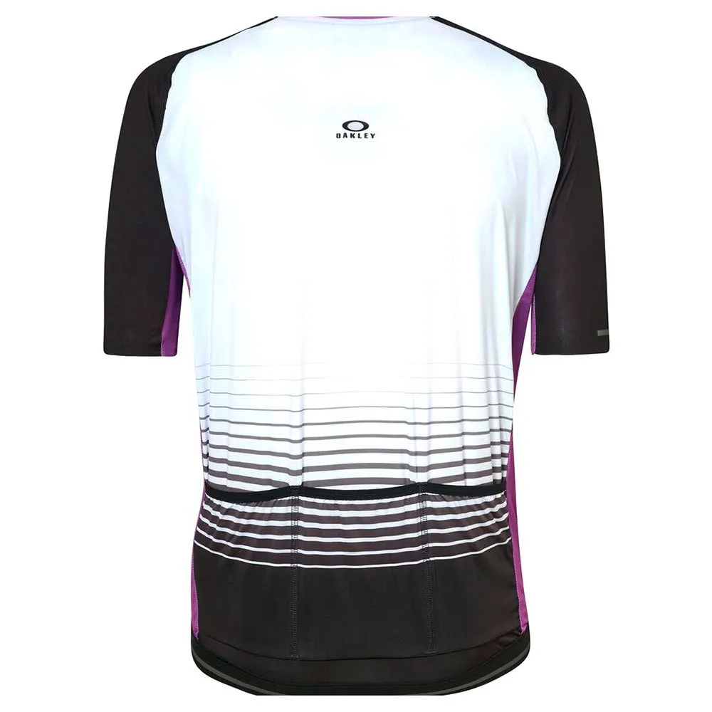 Oakley Sublimated Icon 2.0 Kurzarm-radtrikot, White / purple stripes