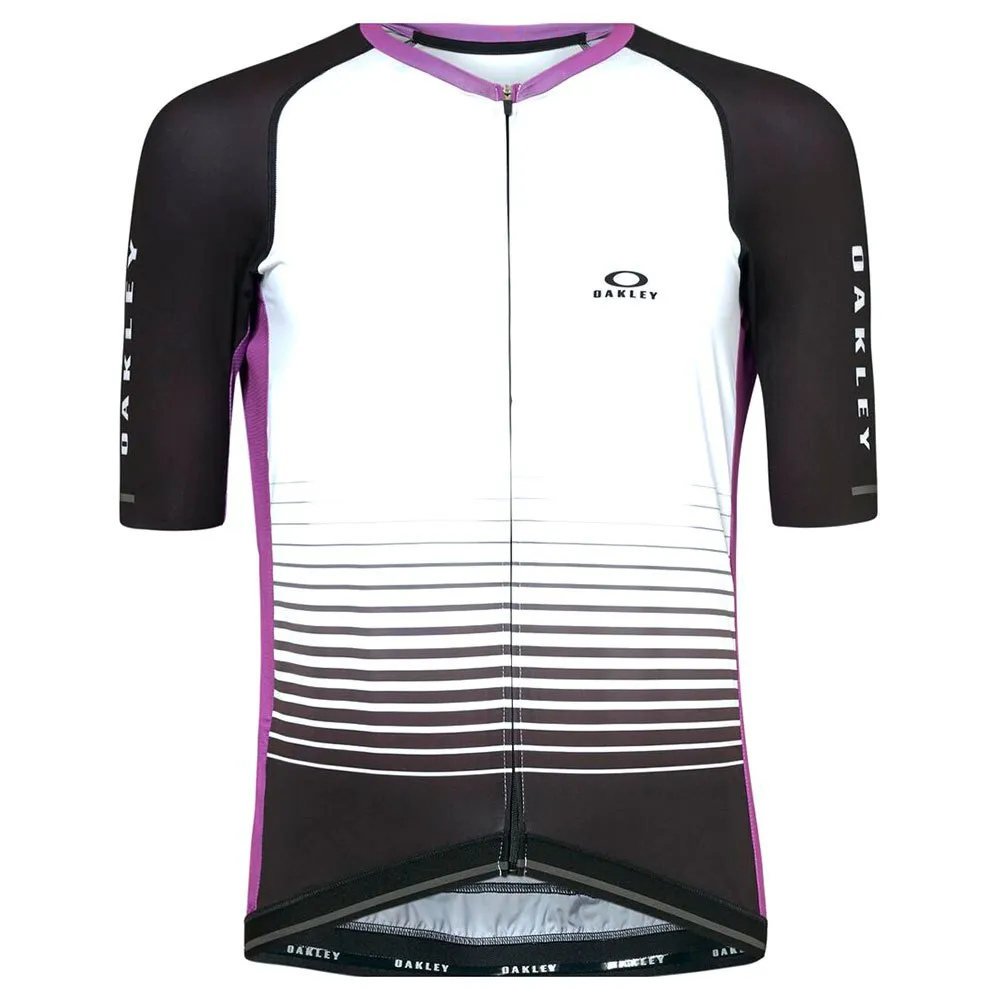 Oakley Sublimated Icon 2.0 Kurzarm-radtrikot, White / purple stripes