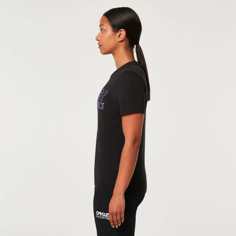 Oakley Wmns Factory Pilot Kurzarm-t-shirt, Blackout