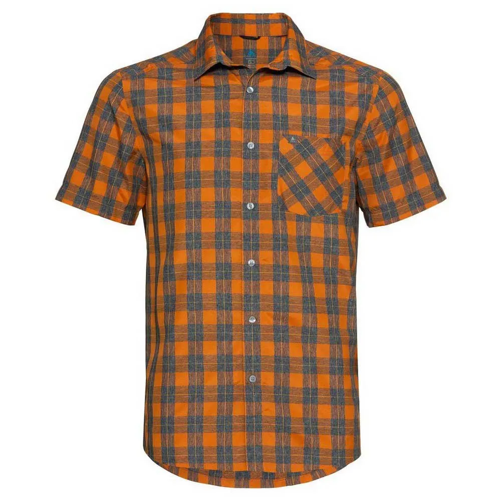 Odlo Chemise Mc Mythen Kurzarmhemd, Marmalade / grey melange Odlo Chemise Mc Mythen Kurzarmhemd, Marmalade / grey melange