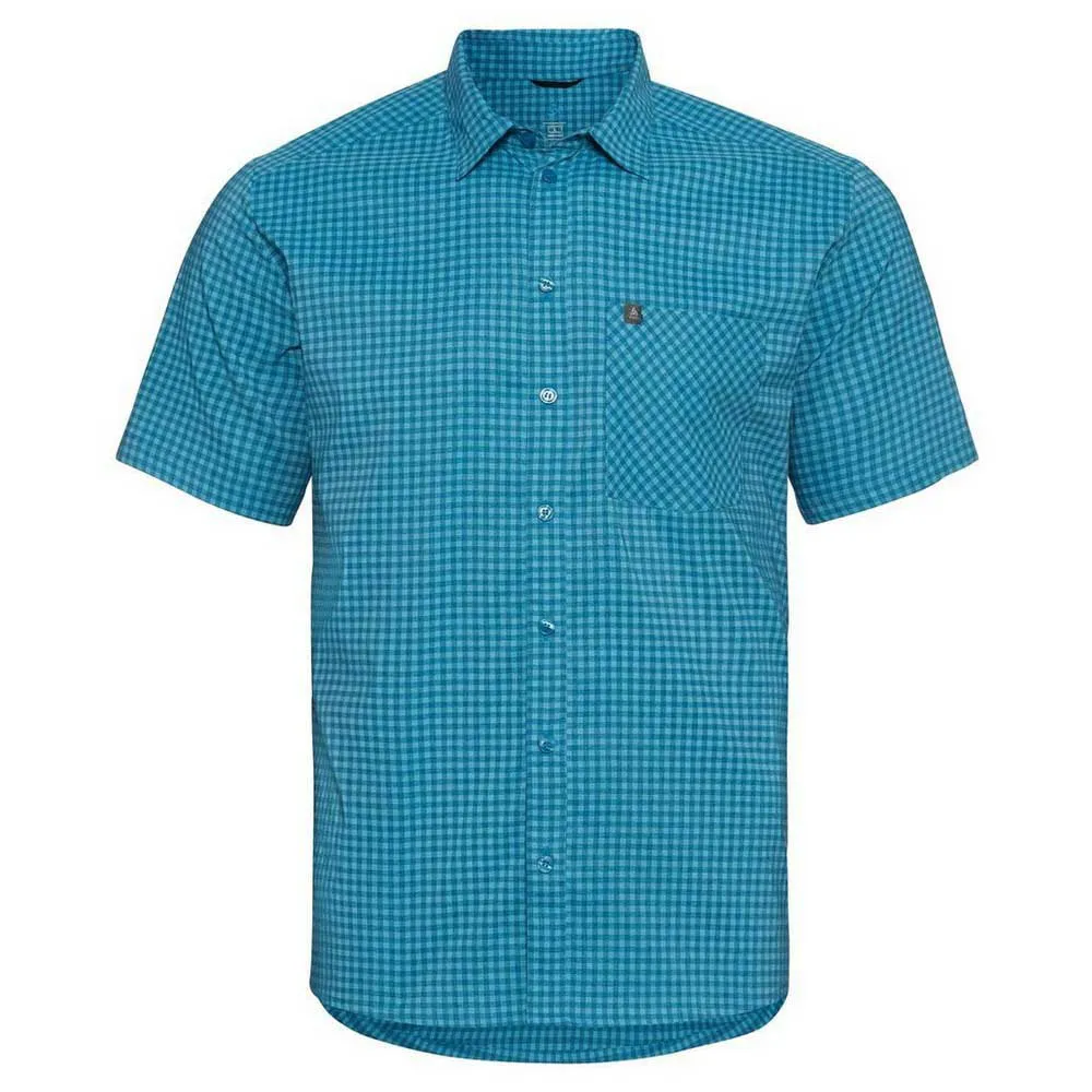 Odlo Chemise Mc Nikko Check Kurzarmhemd, Mykonos blue / horizon blue Odlo Chemise Mc Nikko Check Kurzarmhemd, Mykonos blue / horizon blue
